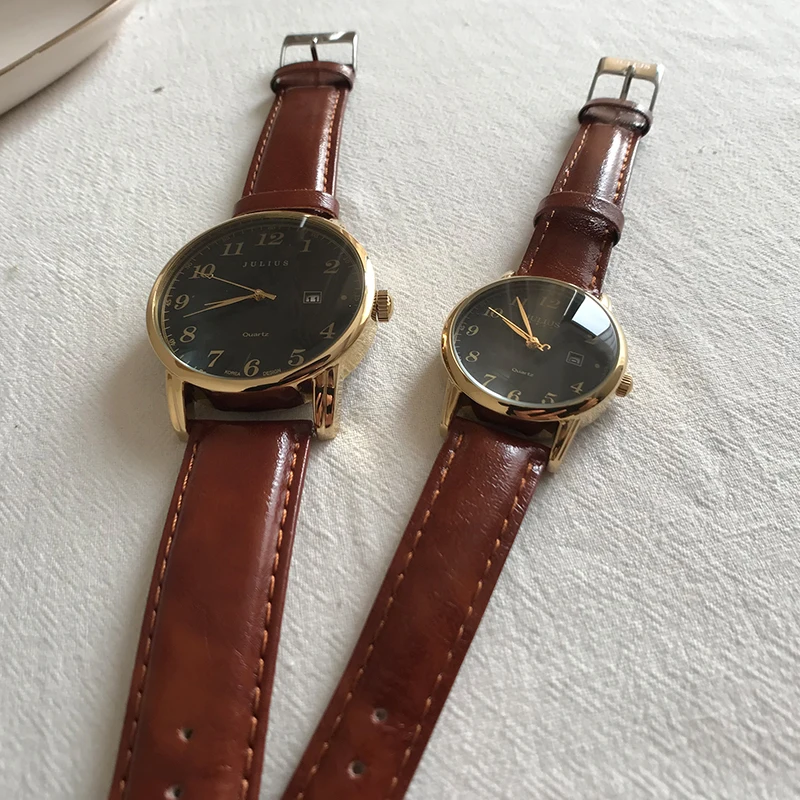 Julishi couple watch, a pair of Korean version simple student 2023 new belt literary waterproof men's and women's watch