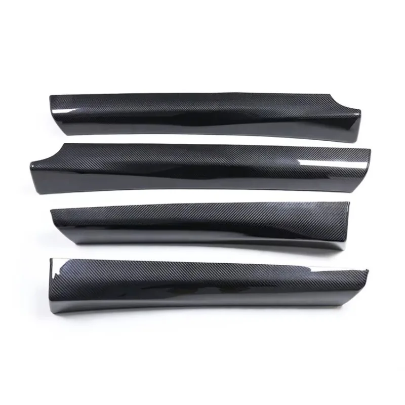 

For TESLAS MODEL 3 2021+ Dry Carbon Fiber Replacement Door Trim Strip Dashboard Trim Decorative Cover Interior Trim Kit