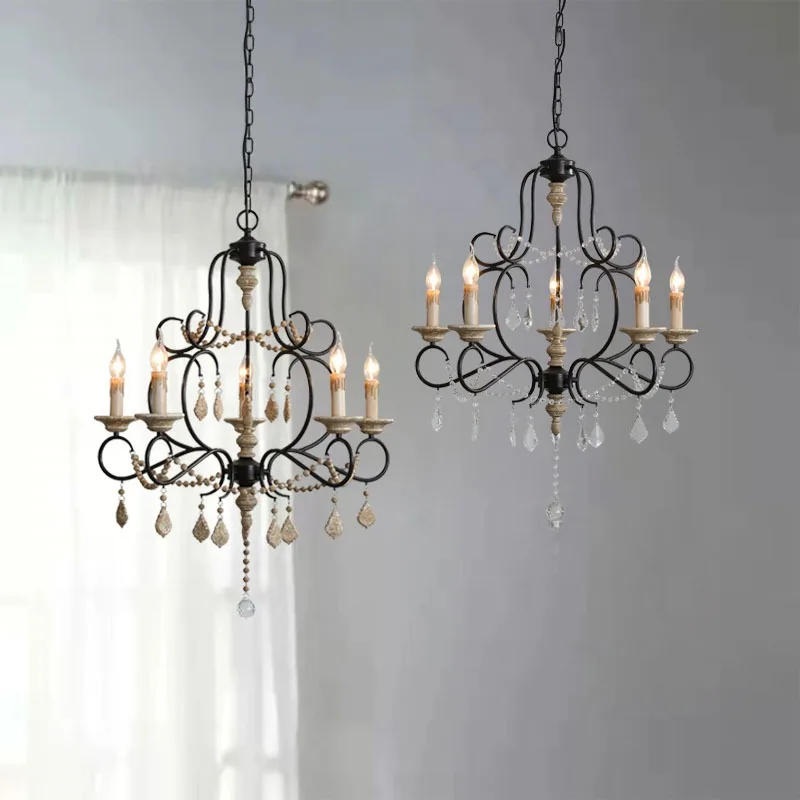 

Farmhouse Chandelier Light Rustic Hanging lamp Home Decor Suspension Luminaire Antique Retro Lamps For Living Room Villa Lobby