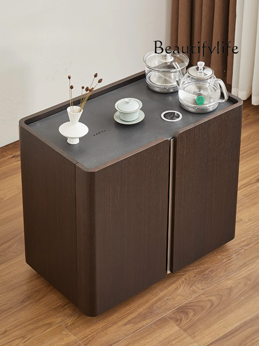 

Italian Minimalist Tea Cabinet Kettle Integrated Modern Light Luxury Advanced Mobile Side Table