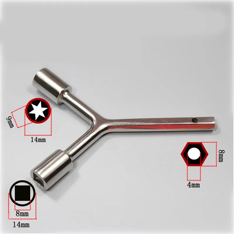 1Pcs Metro Trains Hexagon Triangle Key Lock Y-type Multifunction Electric Cabinet keys Universal Cross Key Trash Bin Key