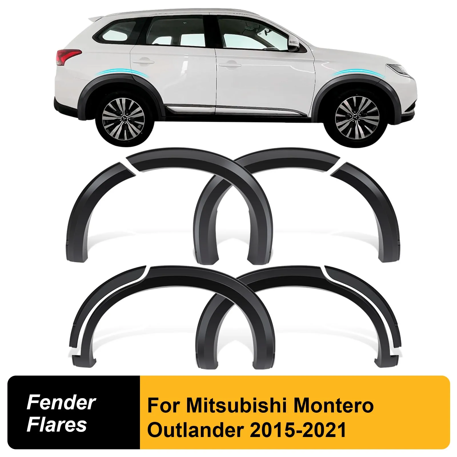 

Fender Flares Wheel Arch Mudguards for Mitsubishi Montero Outlander 2015-2021 year Models 4X4 Car Accessories Easy Installation