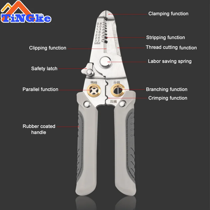 Multifunctional Universal Wire Stripping Pliers Professional Electrician Wire Splitting Pliers Maintenance Durable Hardware Tool