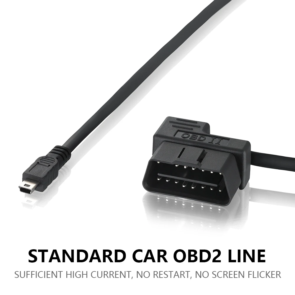 OBD2 Extension Cable Bend 16-Pin OBD2 Interface One-to-Two Cable 16-Pin Male to Female Flat Noodles OBD2 Extension Cable