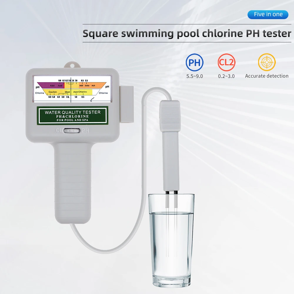 2 in 1 PH Chlorine Meter Cl2 Tester PH Water Quality Testing Device Professional Chlorine Measuring For Swimming Pool Aquarium