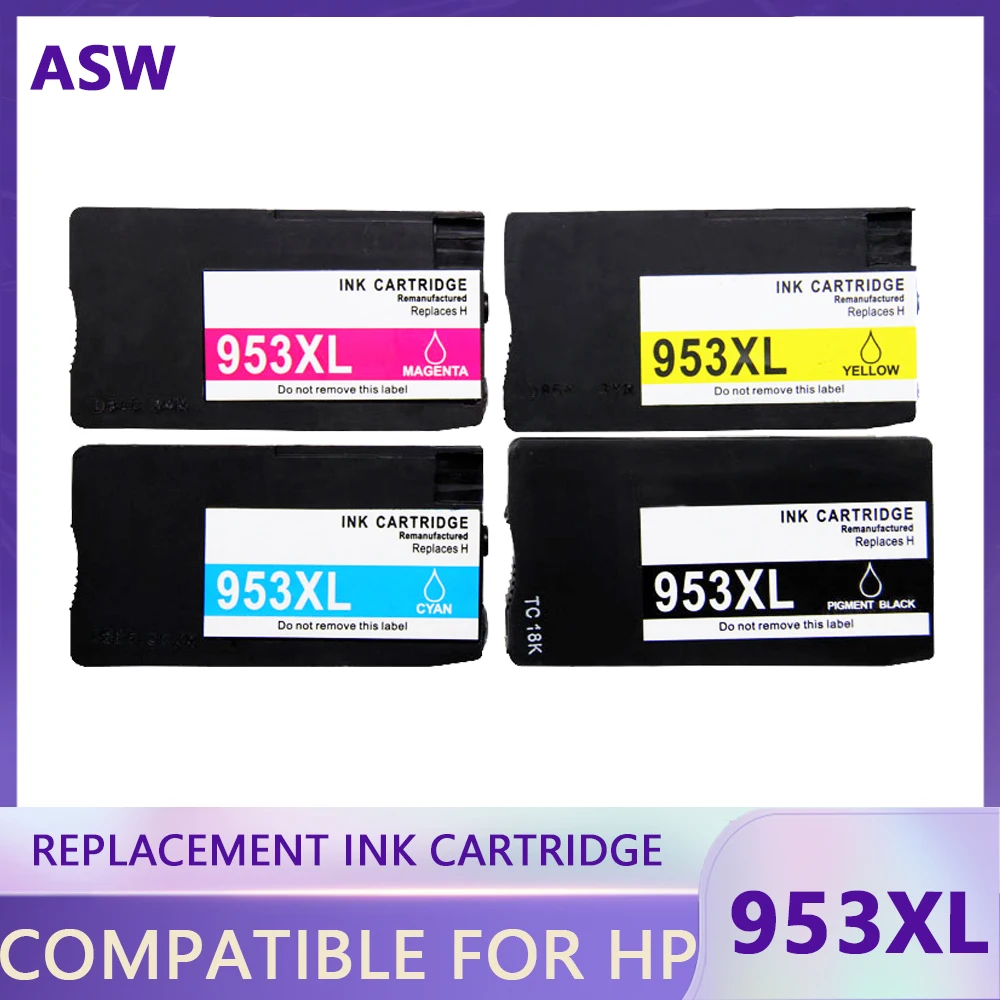 

4PK 953 953XL Replacement ink cartridge HP953 HP953XL For HP OfficeJet Pro 7740 8710 8715 8720 8730 8740 8210 8216 8725 printer