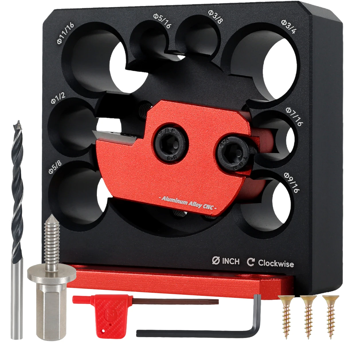 

Dowel Maker Jig Kit 5/16-3/4in Adjustable Dowel Maker Cutter 8Holes Aluminum Alloy Dowel Rod Sticks Maker Jig Electric Drill Rod