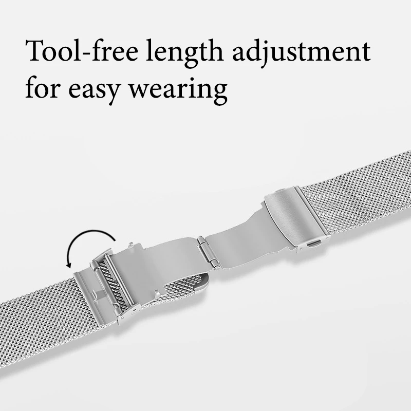 Mesh Loop Watch Band Stainless Steel Deployment Clasp Straps 12mm 14mm 16mm 18mm 20mm 22mm 24mm Quick Release Blue Men