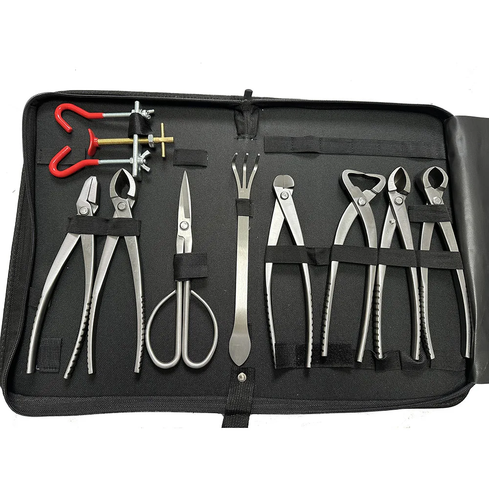 Bonsai Tools Set 10 Pcs Bonsai Tool Kit Pruning Kit Bonsai Scissors Pruning Shears with Storage Bag Gardening Gift Women Parents