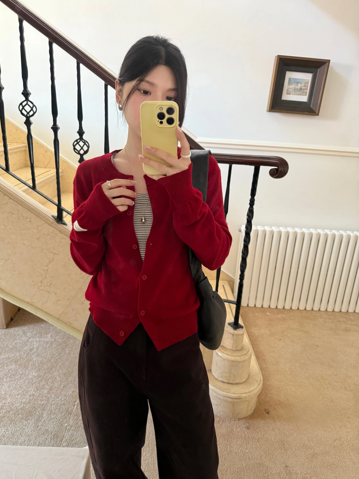 

Женский вязаный кардиган в корейском стиле, 4 цвета, весна-осень, однобортный, на пуговицах, красный, элегантный трикотаж (XY3932)