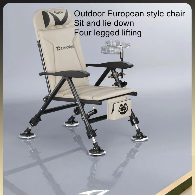 كرسي صيد قابل للاستلقاء وقابل للطي على الطراز الأوروبي، كرسي صيد متعدد الوظائف لجميع التضاريس