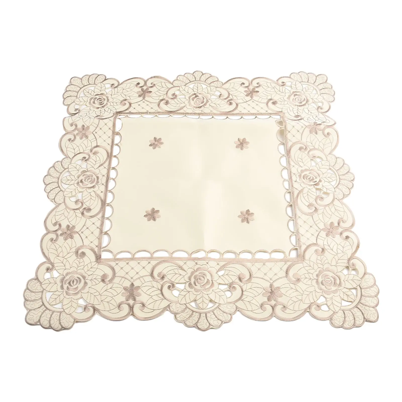 High quality New Tablecloth Placemats White 1 Piece Embroidered Lace Washable Floral Tablecloth Home Decoration Home decoration