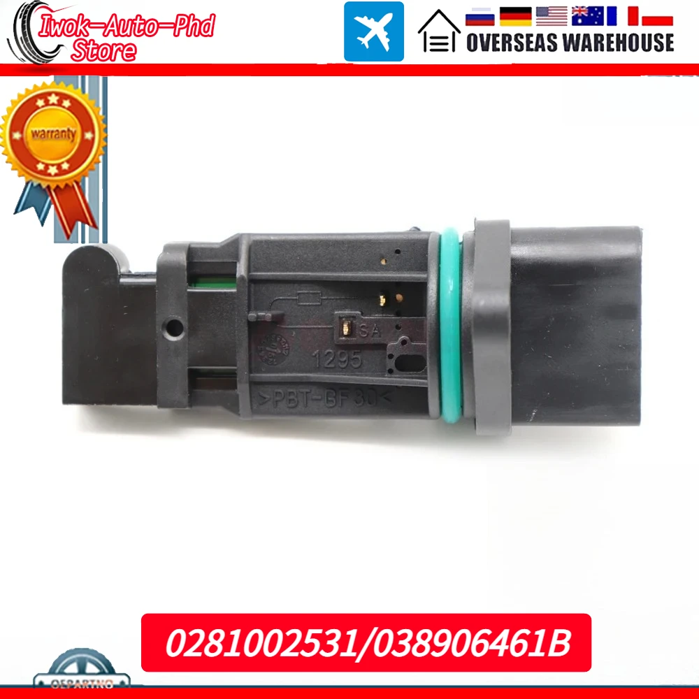 

Датчик массового расхода воздуха (MAF) 038906461B 0281002531 для VOLKSWAGEN BEETLE GOLF JETTA 2004-06 63139 7410119 917863 VE700164 SK2451213