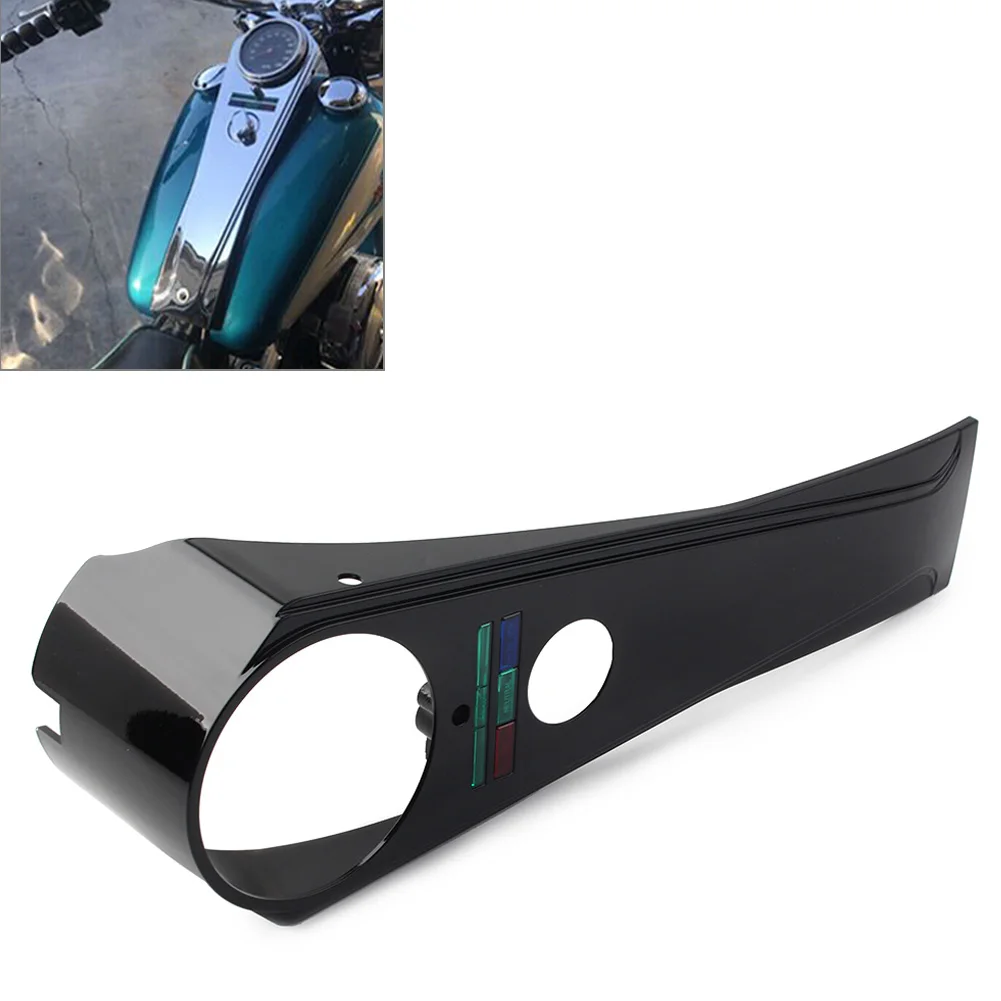 Glossy Black Motorcycle Long Rider Style Dash Panel For Harley Softail Custom FXSTC FXDG FXDWG FX