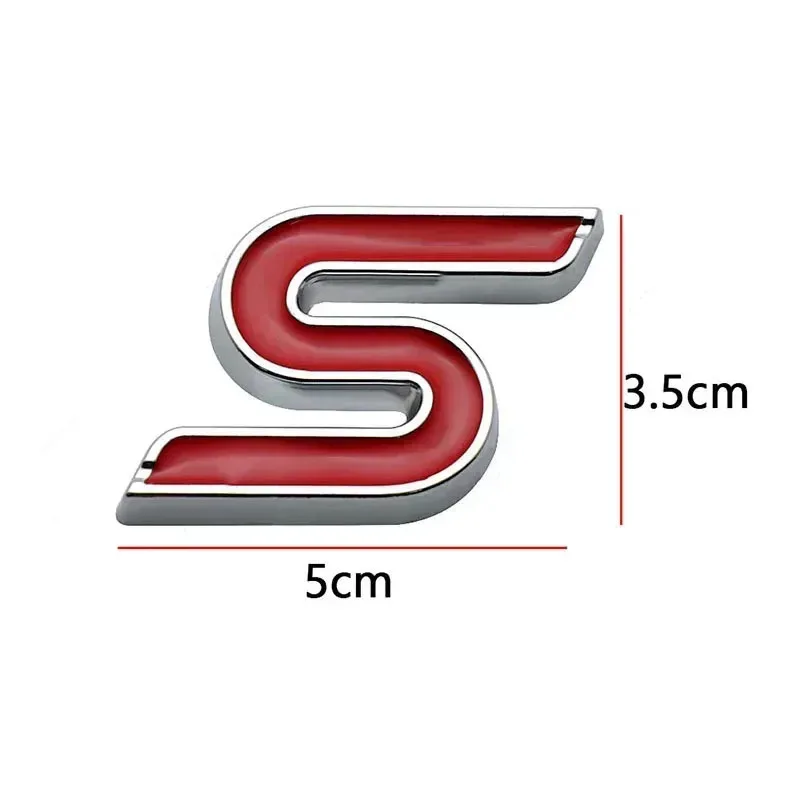 Autocollants de coffre arrière de voiture, Logo 3D en métal S, emblème de calandre avant, pour Ford Focus Fiesta Escape Ecosport Kuga Mondeo, accessoires