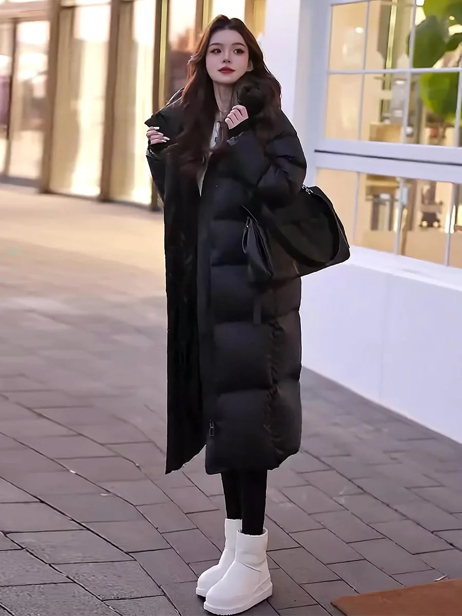 

Winter New Arrival Women's Long White Du down Jaet Coat Ultra Cold Resistant Casual Sle Zipper ket Design Ci Leisure