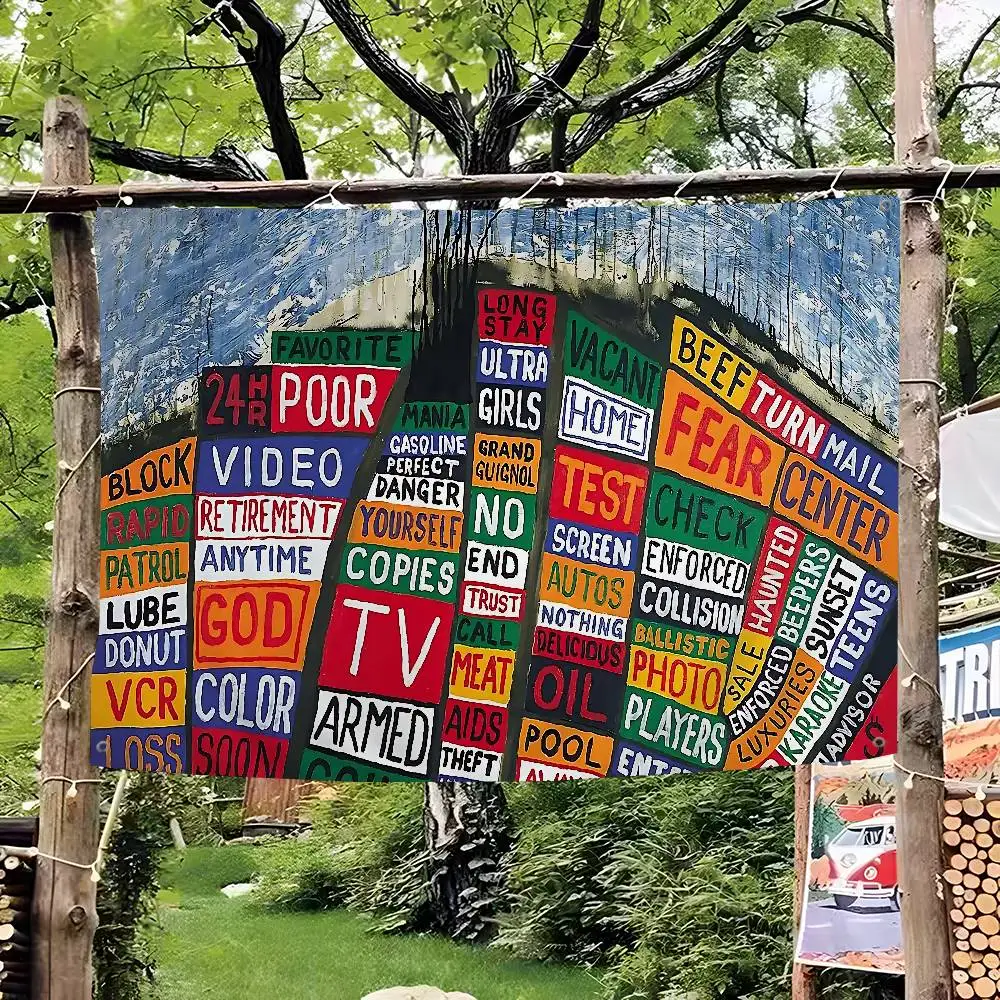 Classic Rock Band R-Radiohead Anime Chart Flag for Living Room Home Dorm Decor Art Home Decor Banner