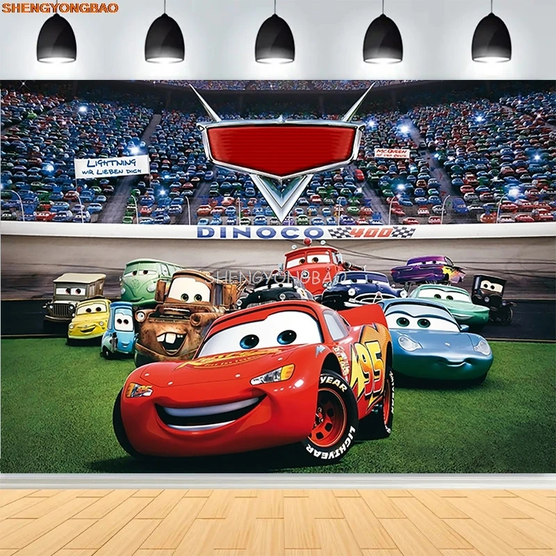 

Disney Pixar Cars Lightning Mcqueen Racing Birthday Party Background Kids Gift Children Baby Shower Photography Backdrops MC-01