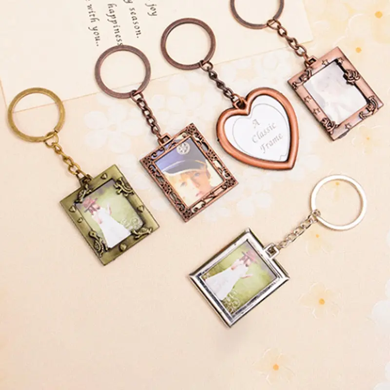 MINI Frame Alloy Photo Frames Keyring Keychain Decoration Photo Props Photo Display Holder Party Desk Decor Gifts Ornaments