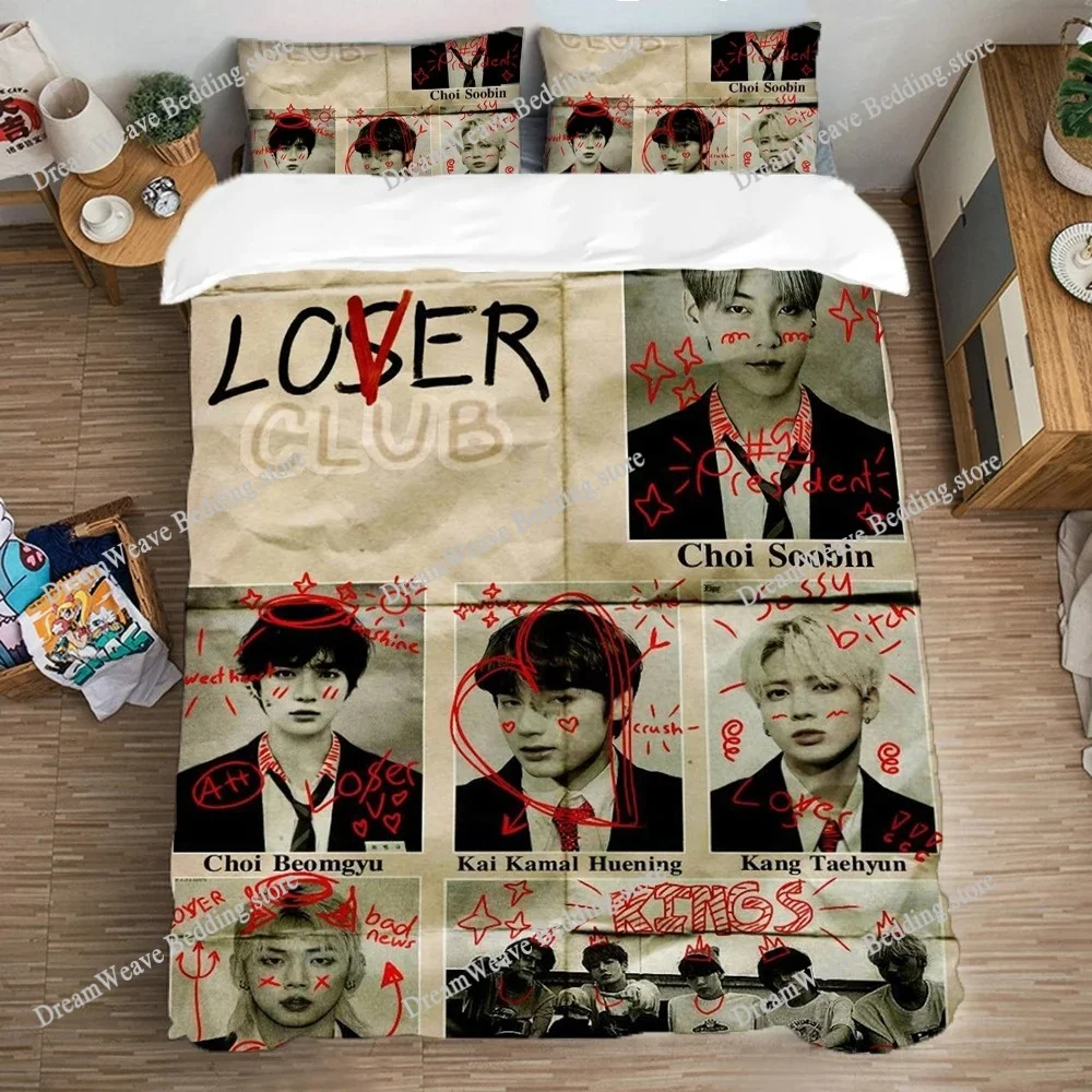 TXT Kpop Duvet Cover Pillowcase Bedding Set for Adult Boy Girl SOOBIN Bedroom Decoration Children Gift Large US EU AU Size