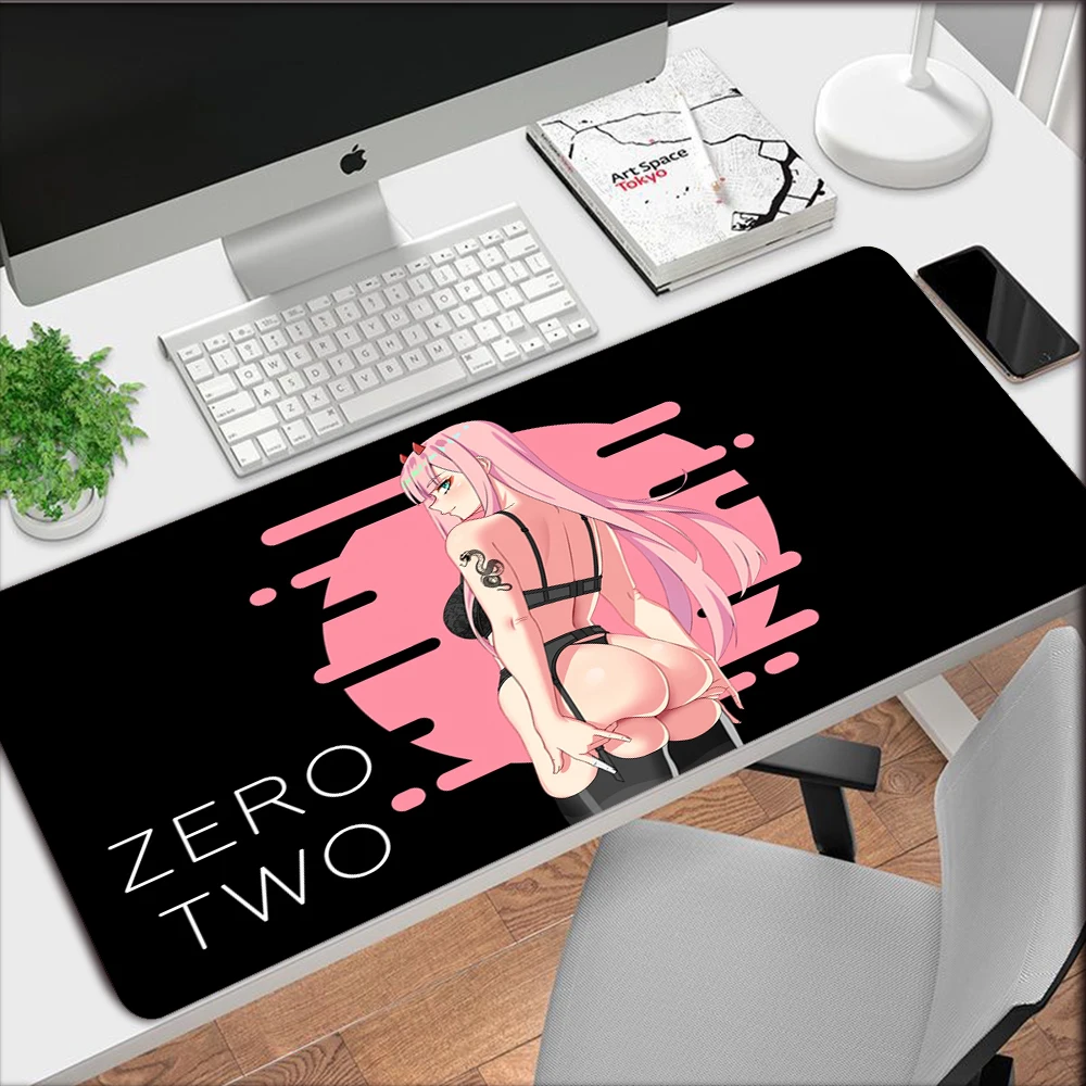 Mouse Pad Gamer 900x400 Desk Mat Zero Two Gamer Girl Hentai Accesorios Gaming Mousepad kawaii Computer Desk Table Games Office