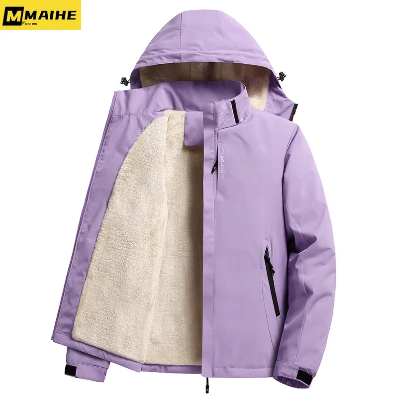 Winter fashion Gorpcore jacket Men's detachable hat and fleece windproof waterproof coat women's mountain skiing thermal parka