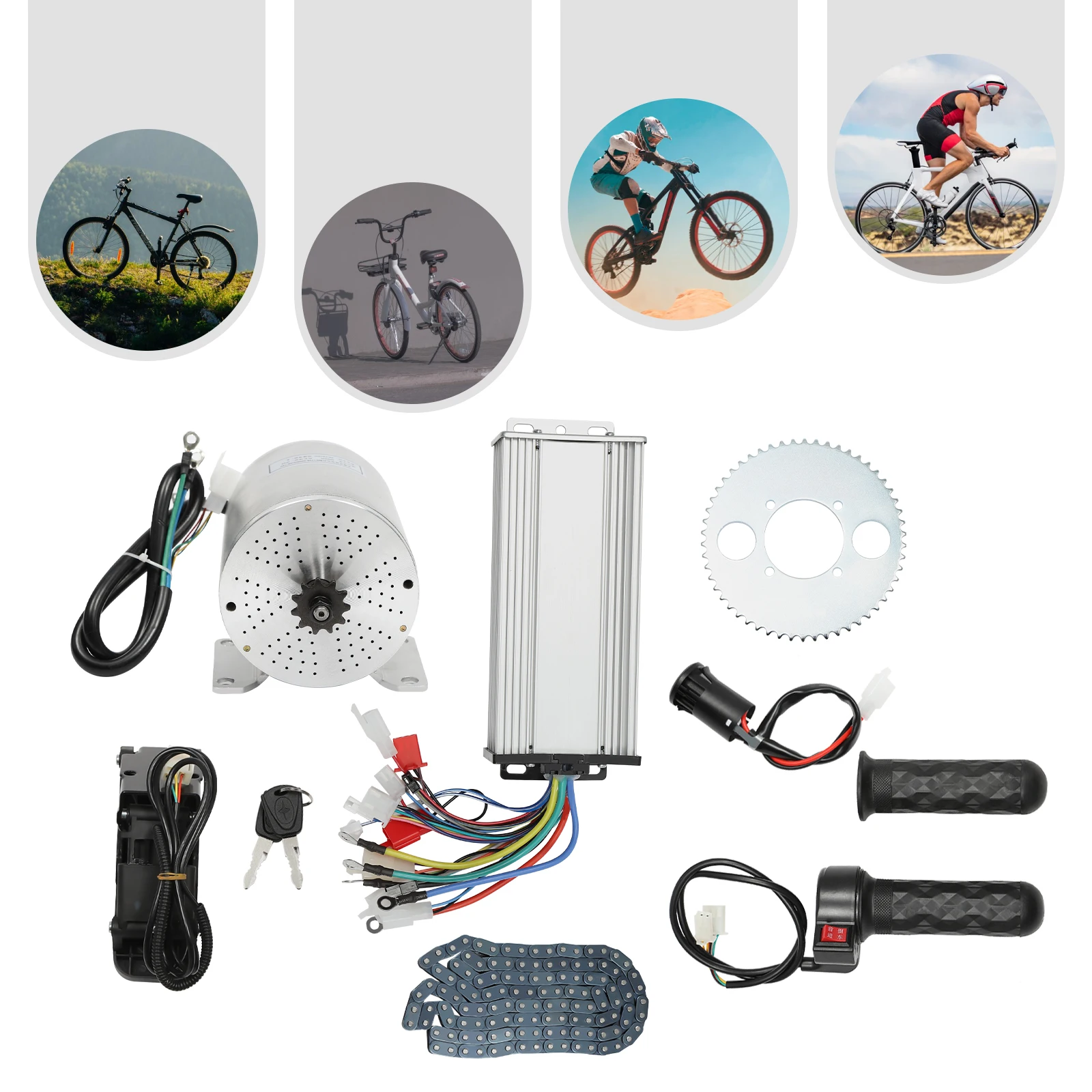طقم محرك كهربائي بدون فرشاة بق - مراجعة Electric Motorcycle Conversion Kit 72V وسعره