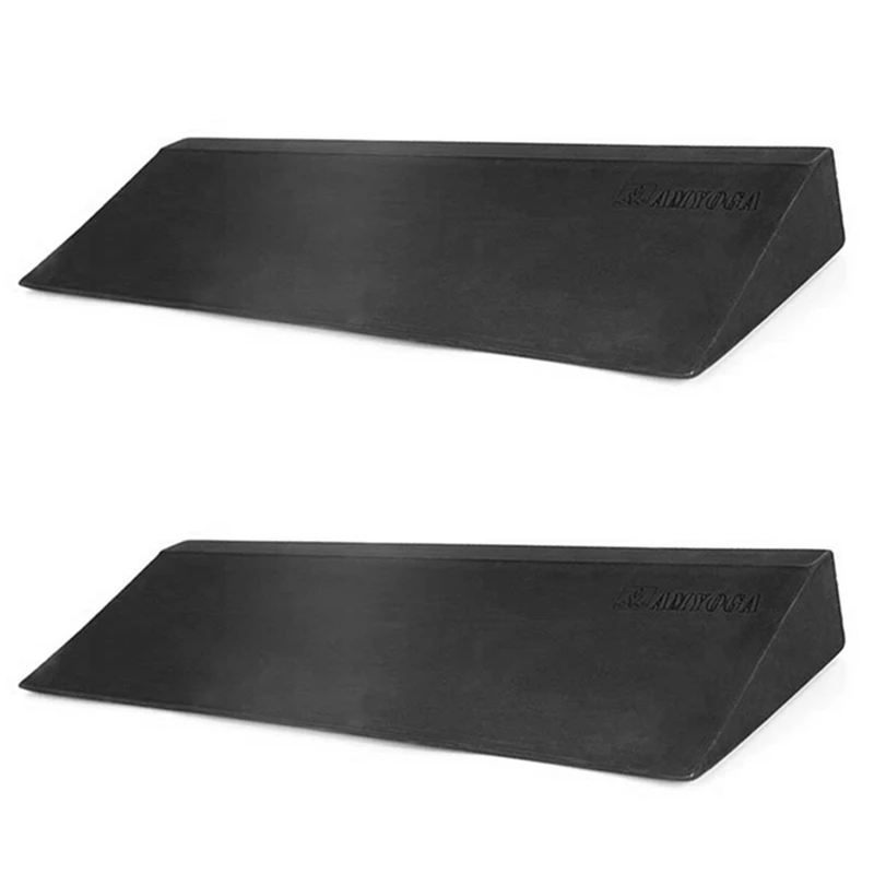 2X Yoga Fitness Equipment Accessories Yoga Inclined Board Black Foam Yoga Wedge Yoga Inclined Wooden Brick