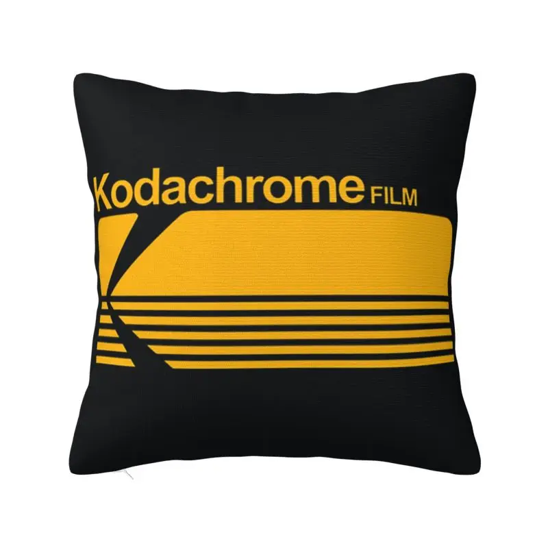 Fashion Kodak Kodachrome Logo Cushion Cover 40x40cm Photographer Camera Film Velvet Modern Pillow Cases Home Decor