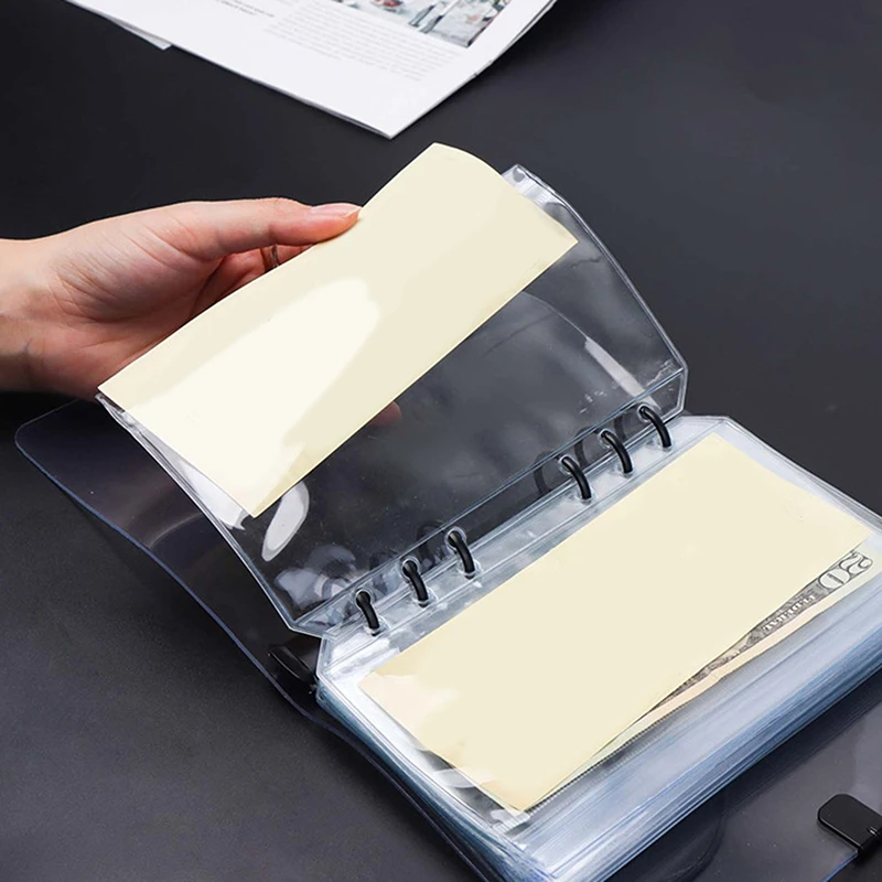 New 6PCS A5/A6/A7 6 Holes 3-layer Double-sided Binder Pockets ,Transparent Zipper Folders And Side Open Folders, Waterproof PVC