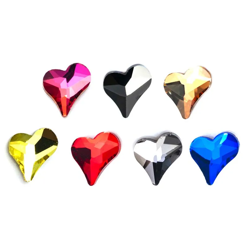 الحلو شكل قلب مسمار الفن حجر الراين 3D رائعة ماجيك أورورا كريستال الحب حجر مسمار الديكور Kawaii مسمار الملحقات #5