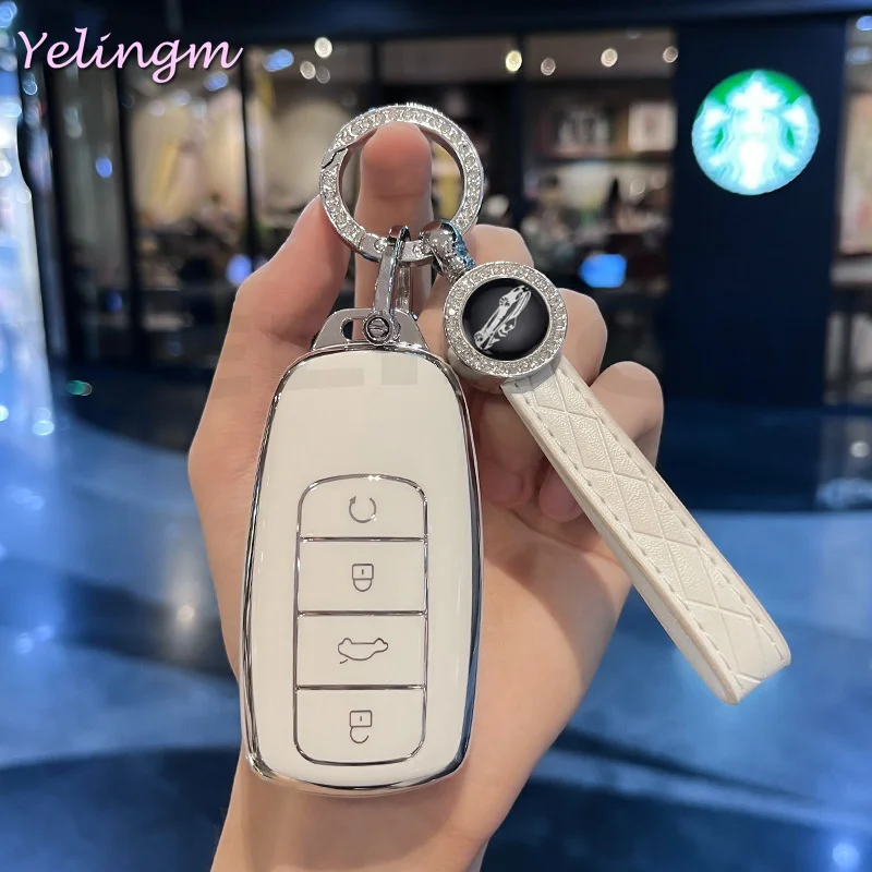 Autoschlüssel-Schutzhülle TPU-Gehäuse Schlüsselanhänger für Chery Tiggo 8 Pro Tiggo 8plus New 5 Plus 7 Pro 4 Tiggo 4 5X 7 Pro 8 Exeed Txl Tx Lx