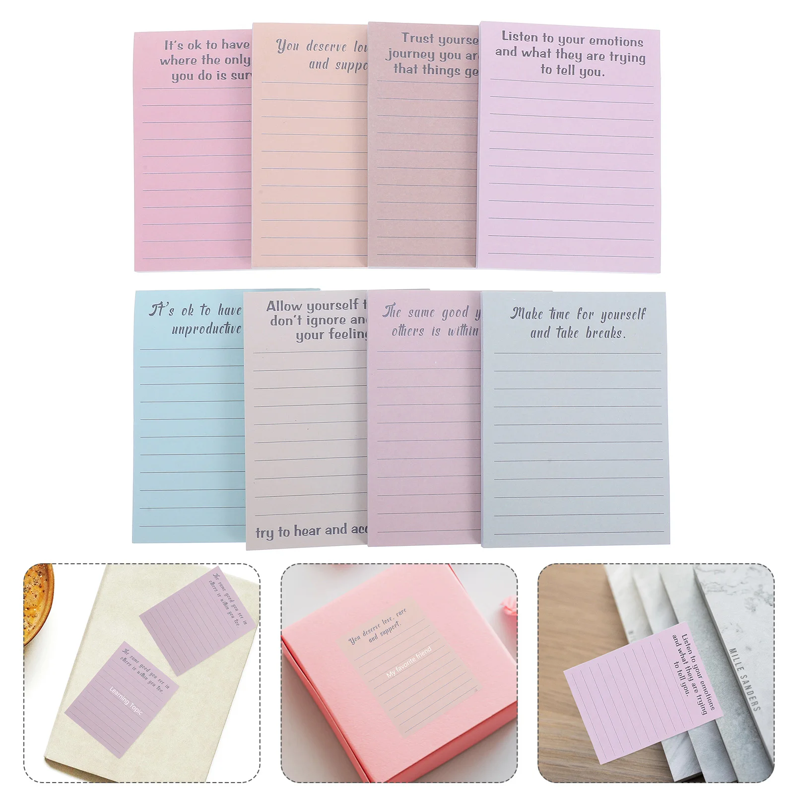 

8 Books Cute Notepad Paper Index Card Adorable Stickers Funny Notepads for Work