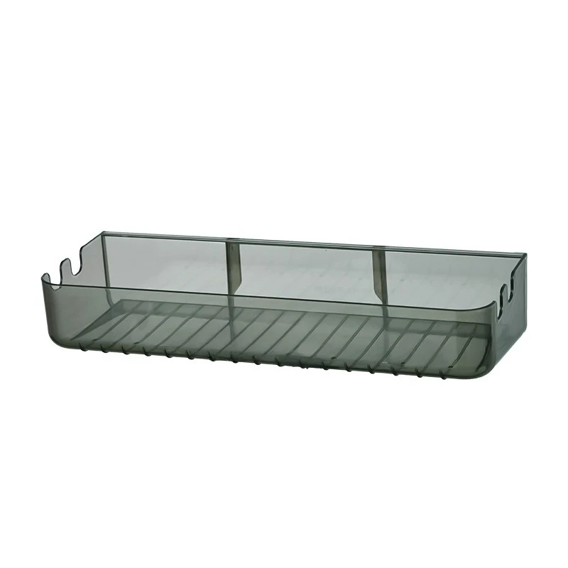 

Light luxury simple plastic transparent seasoning storage rack High load-bearing kitchen condiment wall hanging No punching rack