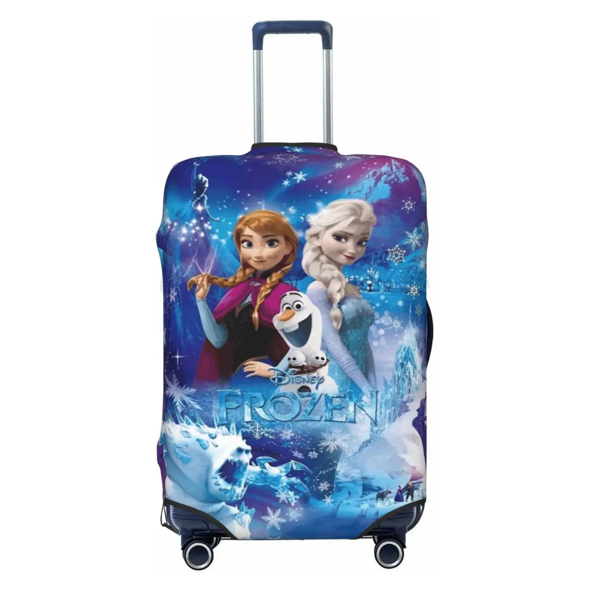 

Забавный чемодан на заказ, классический чехол для чемодана в стиле аниме «Холодное сердце», эластичные очаровательные дорожные чехлы для багажа Эльзы и Анны для 18-32 дюймов
