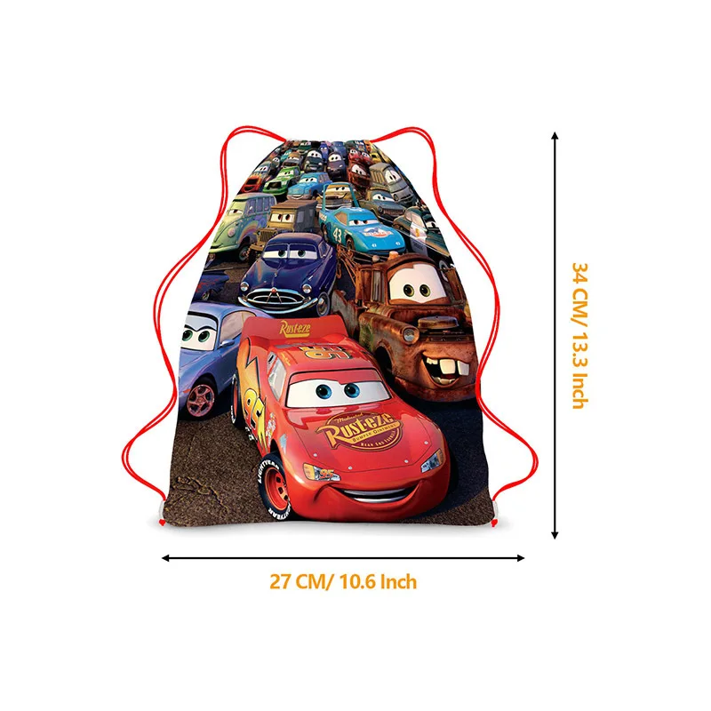 Disney Anime Cars Kordelzug Rucksack Tasche Cartoon Lightning McQueen Tragbare Aufbewahrungstasche Kawaii Doc Hudson Kordelzug Tasche