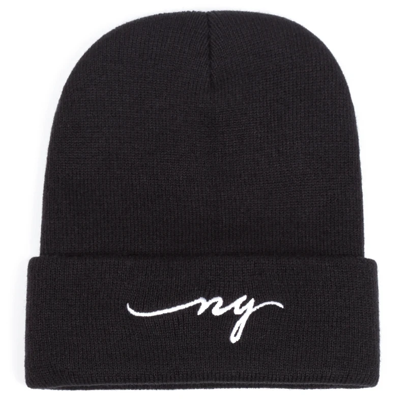 ny beanie men women Knitted hat embroidery Winter knit hat