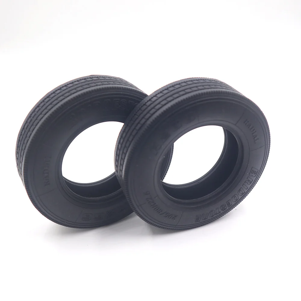 2Pcs High Quality Rubber Tire 79mm Diameter Simulation Wheel for 1/14 Tamiya RC Truck Scania 770S Benz Actros Volvo MAN Car Part