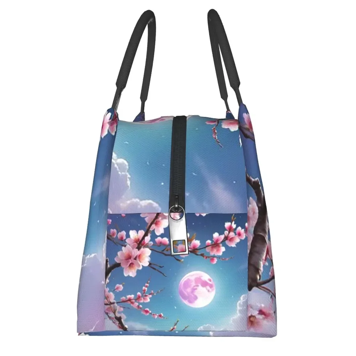 Sakura Cherry Blossom Insulated Lunch Bag for Women Thermal Bento Food Storage Tote