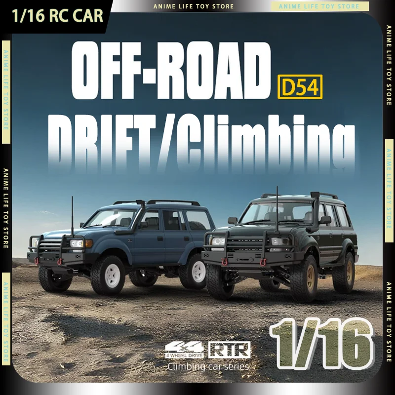 

2026 WPL 1/16 D54 RC Car Off Road Climbing 4WD Drift Racing Car Full Scale LED Model Toys 10KM/H RC Car For Children Gifts
