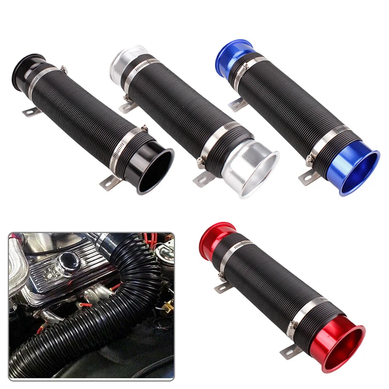 Universal 76MM Car Cold Air Turbo Intake Inlet Pipe Kit Adjustable Flexible Duct Tube Hose Cold Feed Duct Pipe With Connector