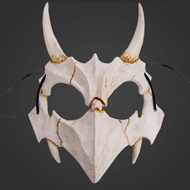 Animal Skull Mask Costume  Black / White Half-Face Horror Cosplay Props  Women and Men Party  Dress-Up Accessories