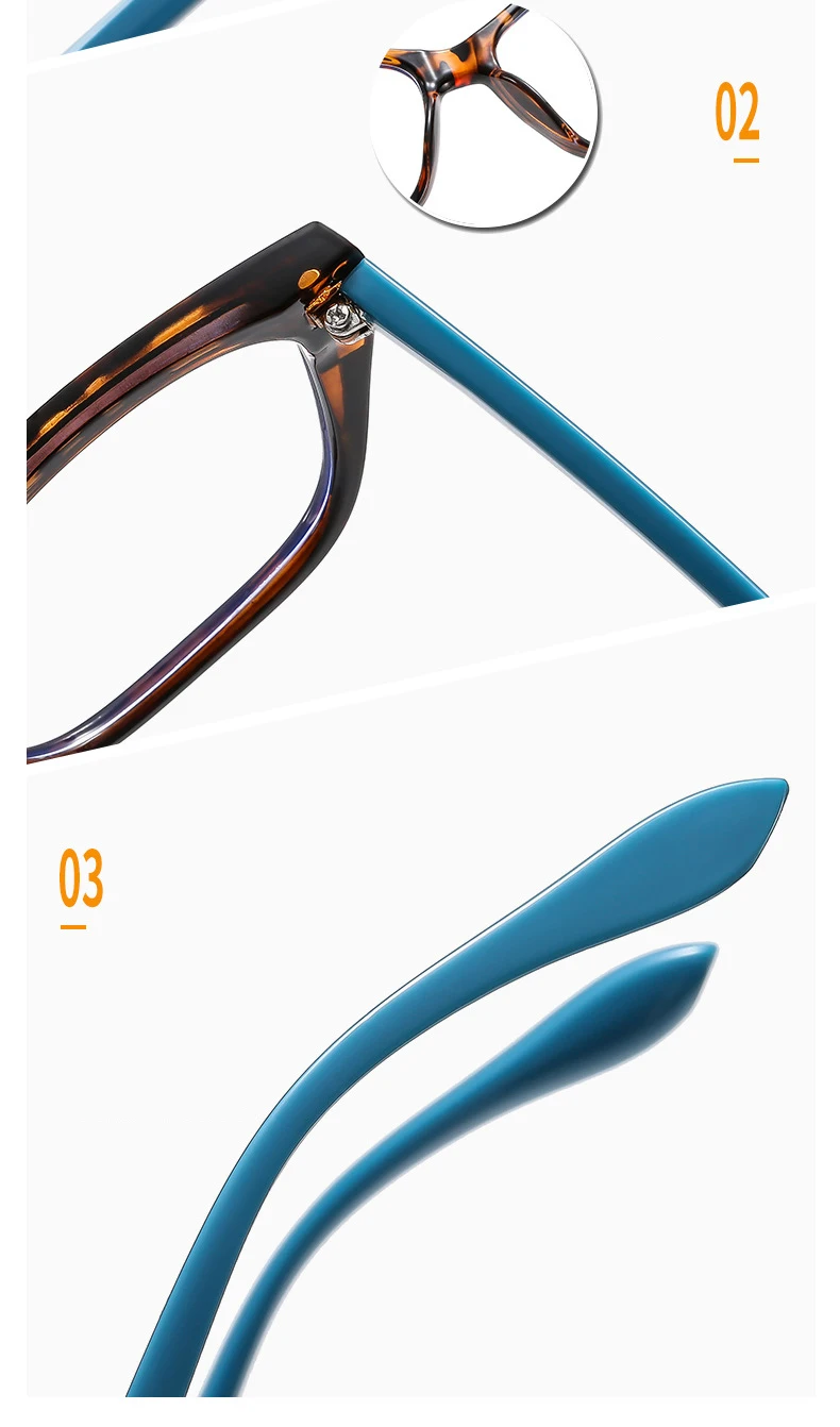 Modische Anti-Blaulicht-Lesebrille für Damen, Katzenaugen-Design, Blaulichtfilter, Gleitsichtbrille – Detail 4
