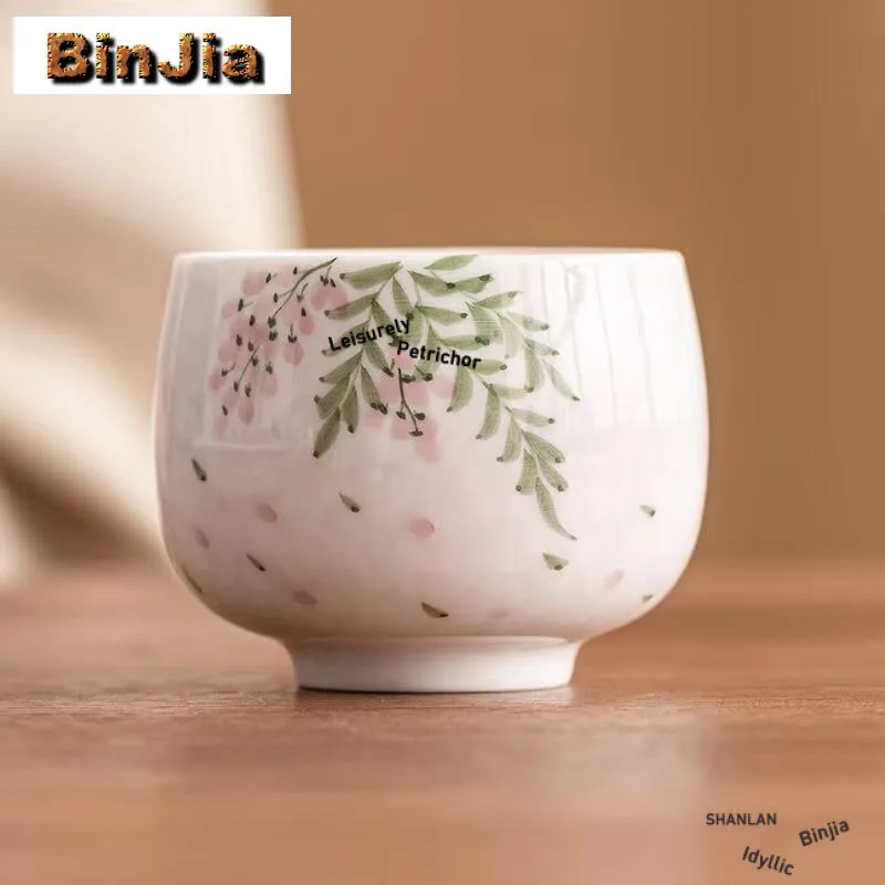 70ml Disegnato A Mano Fiore di Glicine Tazza di Tè Ciotola Personale delle Donne Meditazione Maestro Degustazione Kung Fu Teaset Drinkware Cerimonia del Tè