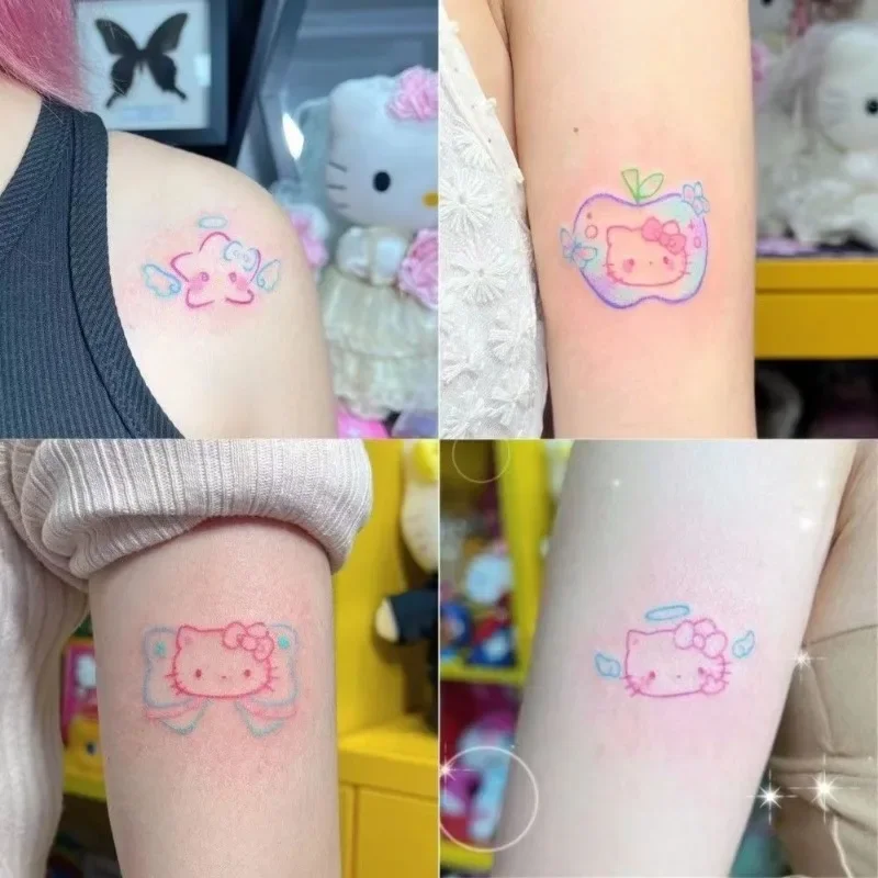 Sanrios Characters Hello Kitty Kuromis Cartoon Temporary Tattoos Cute Waterproof Long-lasting Tattoo Sticker Durable Color Gifts