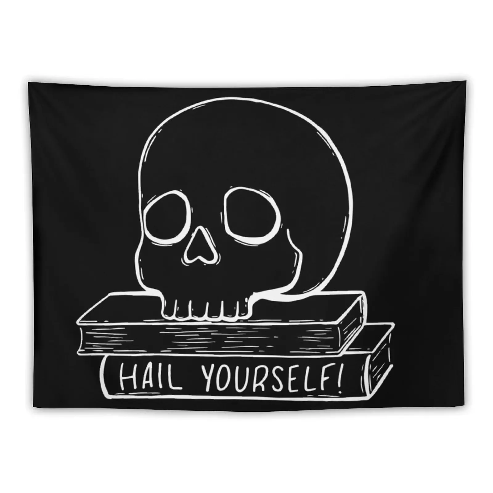 

Hail Yourself Skull & Spellbook Tapestry Home And Comfort Decor Aesthetic Home Decor Tapestry