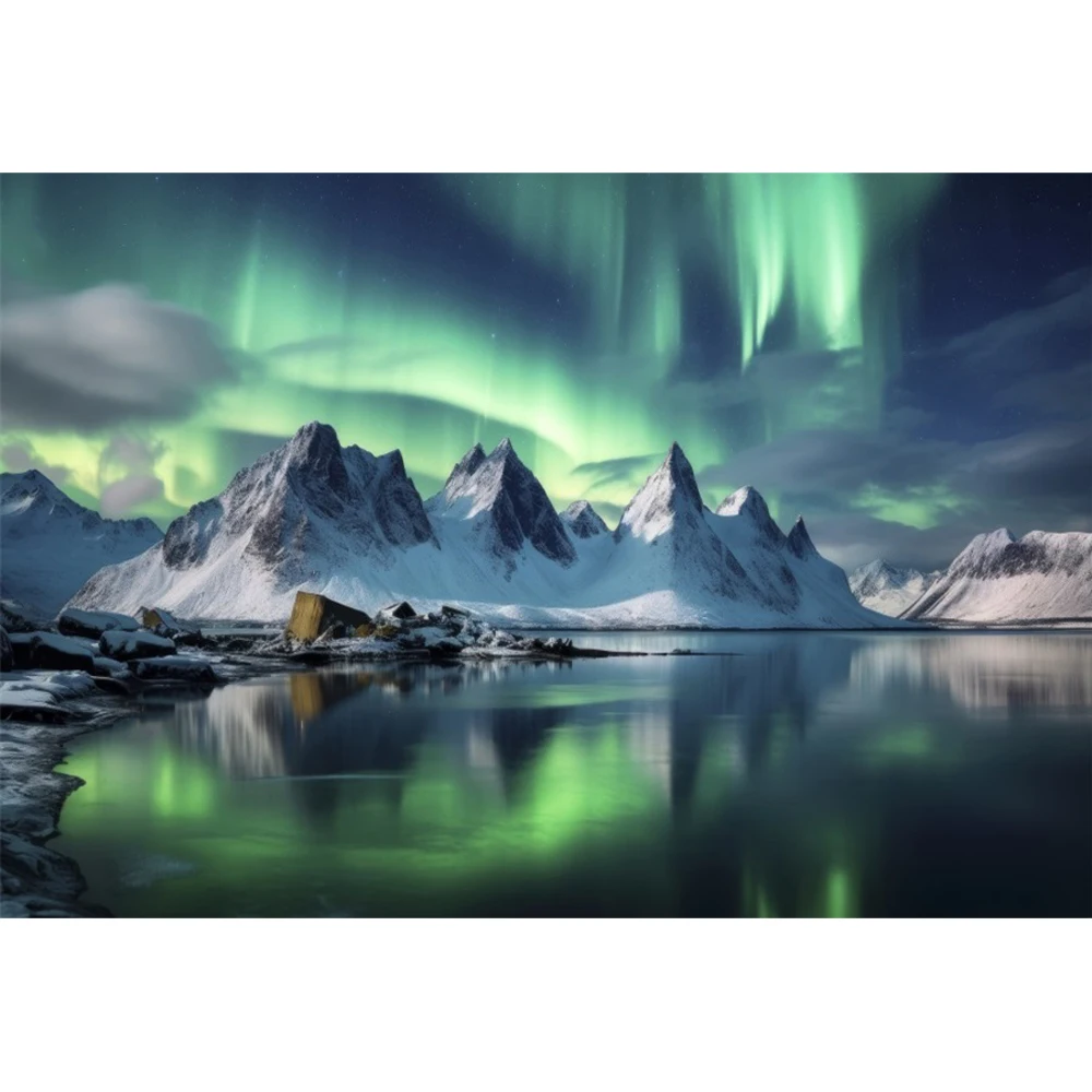 Natural Scenery Aurora Backdrops For Photography Landscape Polar Night Backgrounds Wild Party Portrait Photographic Photo Studio