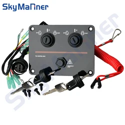 6K1-82570 12V Dual Engine Key Switch Panel Twin kit for Yamaha Outboard Engine 6K1-82570