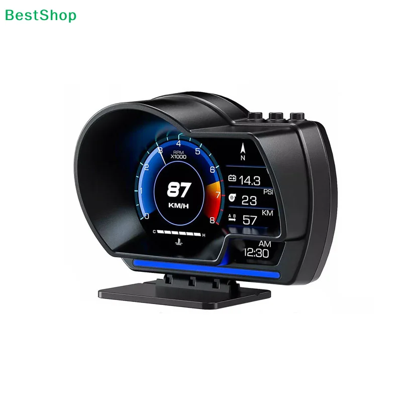 ★ Universelles OBD2&GPS Doppelsystem-Messgerät Tachometer Head-Up-Display Multifunktionsanzeige Wassertemperatur Turbo Autozubehör HUD P6