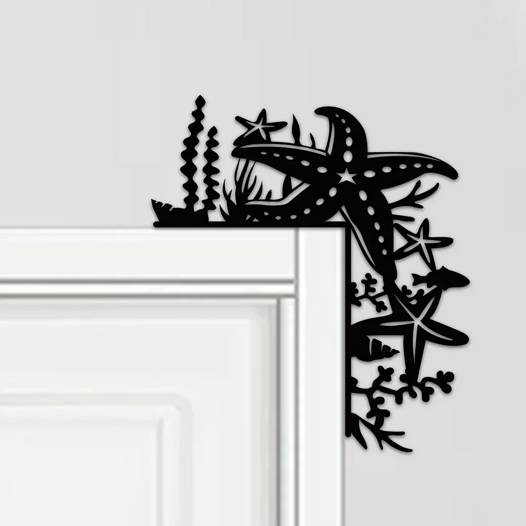 1pc Starfish Home Decorative Wall Stickers Door Corner Decorations Door Frame Corner Decoration Iron Art Wall Mounted Decoration